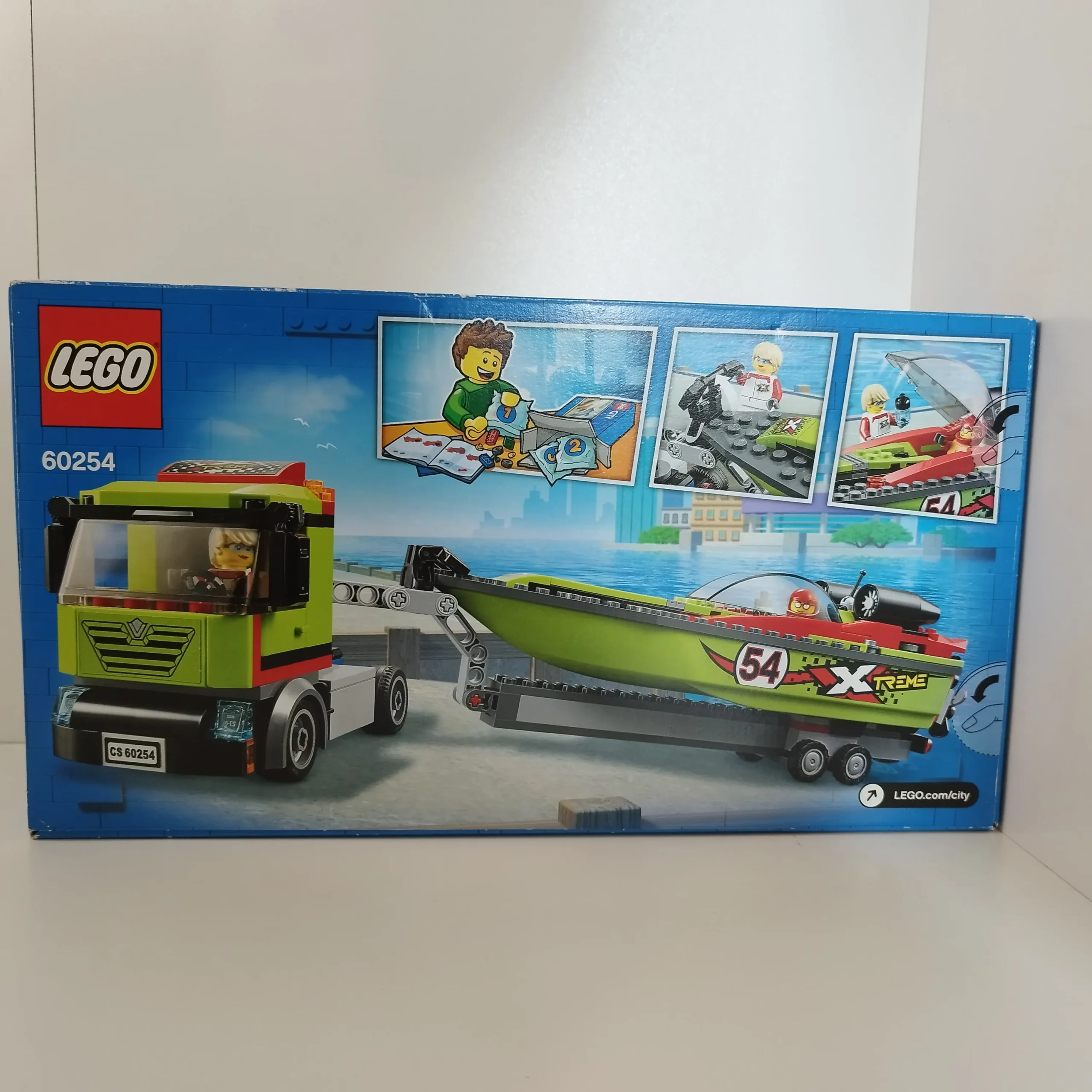 LEGO City Racerbådstransporter 60254 bagside