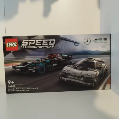 LEGO Speed Champions Mercedes-AMG F1 W12 E Performance og Mercedes-AMG Project One 76909 forside